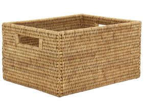 Panier de rangement en rotin naturel (24 x 19 x 13 cm)