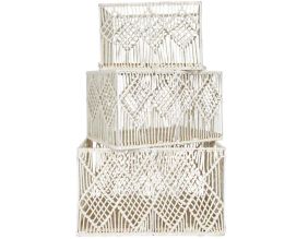 Panier rectangulaire gigogne Boho (Lot de 3)