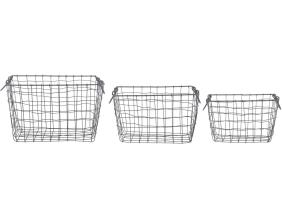 Panier rectangulaire en métal (Lot de 3) (Grands)