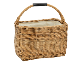 Panier rectangulaire en osier et coton