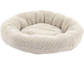 Panier rond en bouclette 60 cm (Beige)