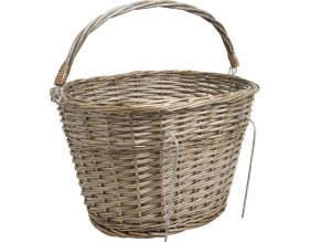 Panier pour vélo en osier gris