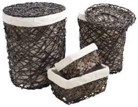Paniers à linge et corbeilles en éclisse (Lot de 4)