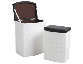 Paniers à linge en corde et polyuréthane (Lot de 2)