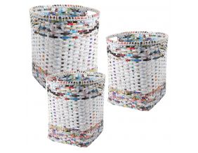 Paniers à linge en papier recyclé (Lot de 3)