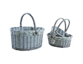Paniers en osier fendu gris