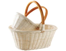 Duo de panier en rotin (Clair)