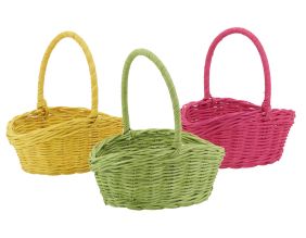 Paniers en rotin ovales coloris assortis (Lot de 3)