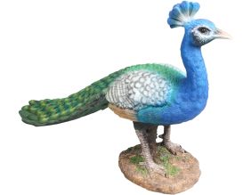 Paon en résine 55 x 18 x 42 cm