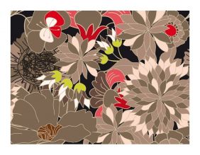 Papier peint - motif floral - gris (350x270)