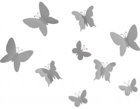 Décor mural adhésif 9 papillons Marisposa (Gris)