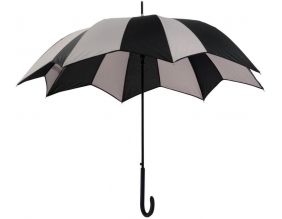 Parapluie bicolore découpe géométrique (Noir)