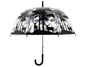 Parapluie transparent noir (Forêt)