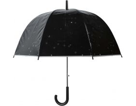 Parapluie transparent noir (Etoiles)