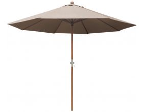 Parasol en bois 350 cm avec manivelle June (Taupe)