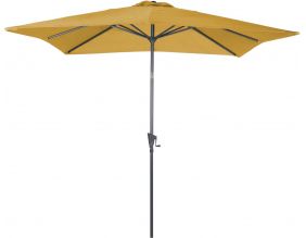 Parasol carré en aluminium avec manivelle 2,5m Tilt (Curry)