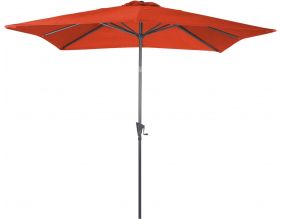 Parasol carré en aluminium avec manivelle 2,5m Tilt (Paprika)