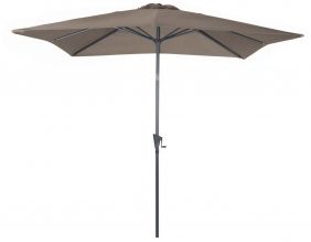 Parasol carré en aluminium avec manivelle 2,5m Tilt (Taupe)