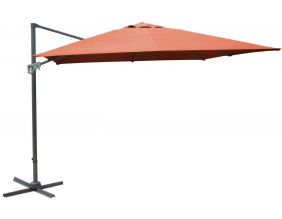 Parasol déporté en aluminium 3x4m Dom (Paprika)