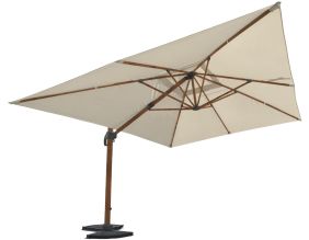 Parasol déporté en aluminium et polyester Sevilla 4 x 3 m (Imitation bois)