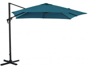 Parasol déporté carré en aluminium 3x3m Roma (Bleu)