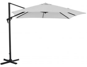 Parasol déporté carré en aluminium 3x3m Roma (Ecru)