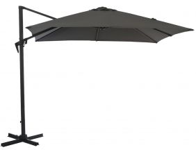 Parasol déporté carré en aluminium 3x3m Roma (Gris)