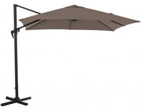 Parasol déporté carré en aluminium 2,5x2,5m Roma (Taupe)