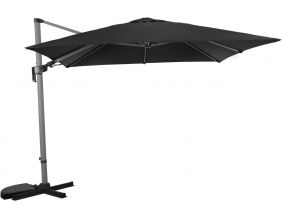 Parasol déporté orientable 3 x 3 m Manado (Mât imitation bois flotté gris)