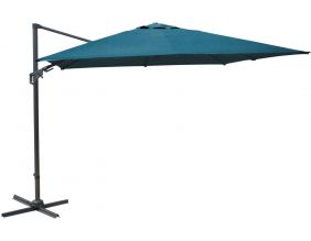 Parasol déporté orientable 360° inclinable gauche droite 3 x 3 m Orient (Bleu)
