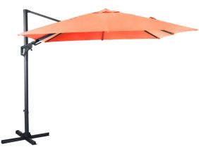Parasol déporté orientable 360° inclinable gauche droite 3 x 3 m Orient (Paprika)