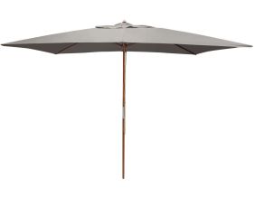 Parasol avec mât en bois 300x200 cm Ori (Gris)