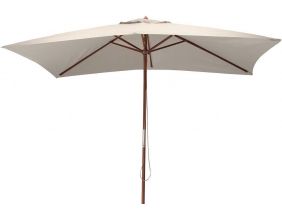 Parasol avec mât en bois 300x200 cm Ori (Ecru)