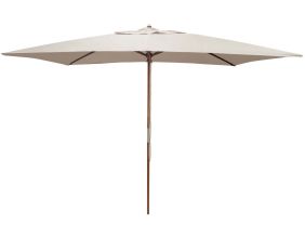 Parasol avec mât en bois 300x200 cm Ori (Ecru)