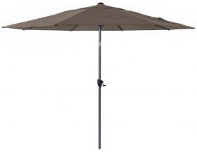 Parasol rond en aluminium 3m Castries (Gris et taupe)