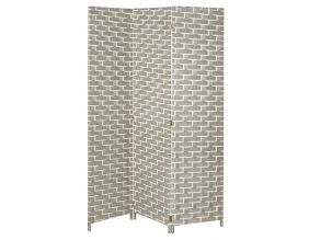 Paravent en nylon blanc et gris clair (3 panneaux)