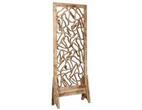 Paravent en sapin sculpté sur socle