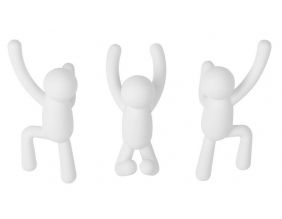 Patère bonhomme Buddy (Lot de 3) (Blanc)