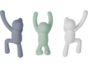 Patère bonhomme Buddy (Lot de 3) (Lilas - Menthe - Blanc)