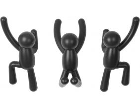 Patère bonhomme Buddy (Lot de 3) (Noir)