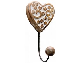Patère coeur en manguier