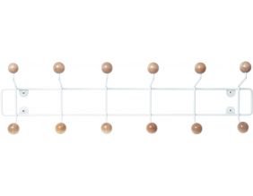Patère 12 crochets en bois Saturnus (Blanc et bois clair)