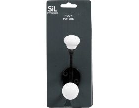 Patère en fer 2 têtes Vintage (Noir)