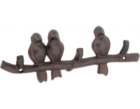 Patère en fonte 3 crochets  Oiseaux