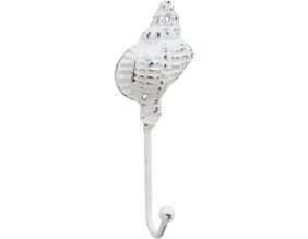 Patère en métal Coquillage  7 x 5 x 18 cm (Blanc)