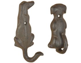 Patère queue d'animal en fonte (Lot de 2) (Chien)