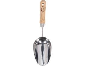 Pelle à terreau et compost en acier inoxydable et bois de frêne