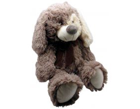 Peluche chien en acrylique gris (30 cm)
