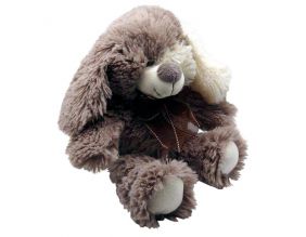 Peluche chien en acrylique gris (20 cm)