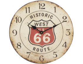 Pendule en bois vieilli Route 66